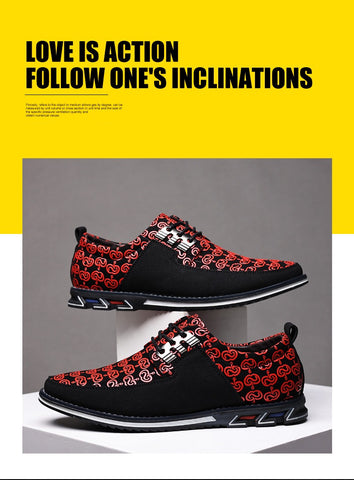 Image of Men's Leather Casual Shoes Fashion Loafers Moccasins Breathable Slip On Driving Lace-Up Patchwork-FrenzyAfricanFashion.com