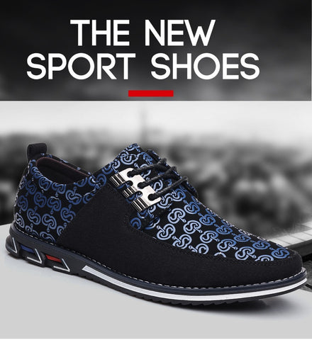 Image of Men's Leather Casual Shoes Fashion Loafers Moccasins Breathable Slip On Driving Lace-Up Patchwork-FrenzyAfricanFashion.com