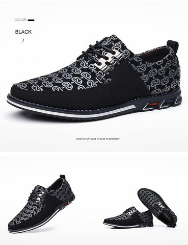 Image of Men's Leather Casual Shoes Fashion Loafers Moccasins Breathable Slip On Driving Lace-Up Patchwork-FrenzyAfricanFashion.com
