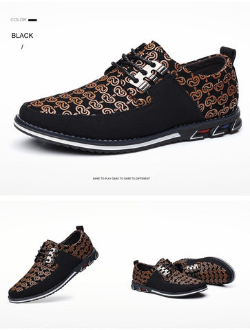 Image of Men's Leather Casual Shoes Fashion Loafers Moccasins Breathable Slip On Driving Lace-Up Patchwork-FrenzyAfricanFashion.com