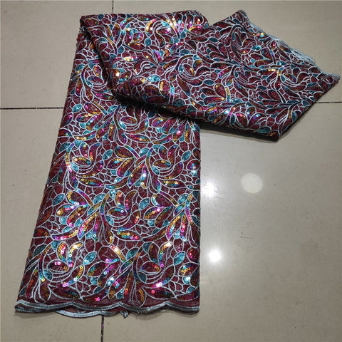 Image of French Sequins Net Lace Fabric Organza Nigerian Lace-FrenzyAfricanFashion.com