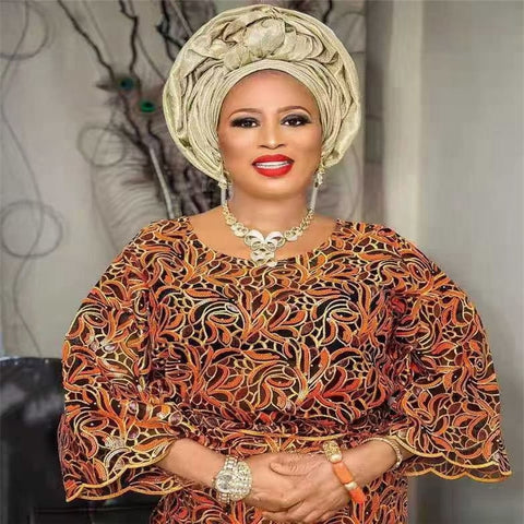 Image of French Sequins Net Lace Fabric Organza Nigerian Lace-FrenzyAfricanFashion.com