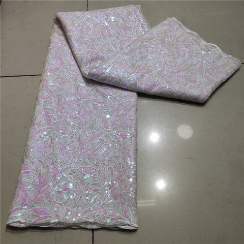 Image of French Sequins Net Lace Fabric Organza Nigerian Lace-FrenzyAfricanFashion.com