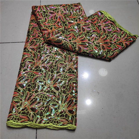 Image of French Sequins Net Lace Fabric Organza Nigerian Lace-FrenzyAfricanFashion.com