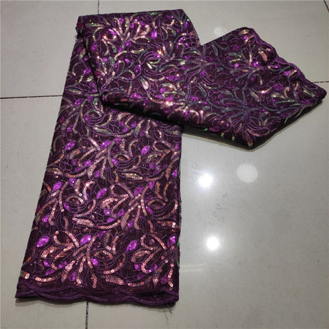 Image of French Sequins Net Lace Fabric Organza Nigerian Lace-FrenzyAfricanFashion.com