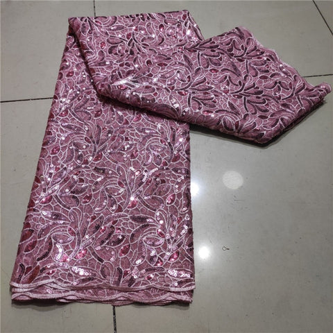 Image of French Sequins Net Lace Fabric Organza Nigerian Lace-FrenzyAfricanFashion.com