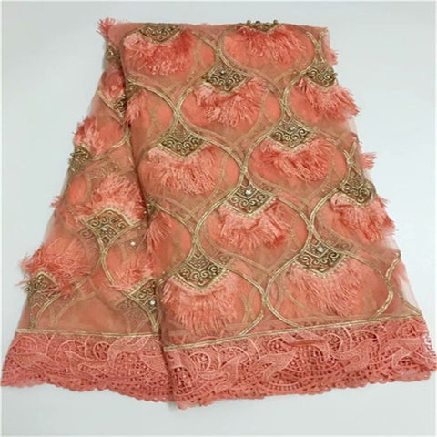 Image of French Sequins Net Lace Fabric Organza Nigerian Lace-FrenzyAfricanFashion.com