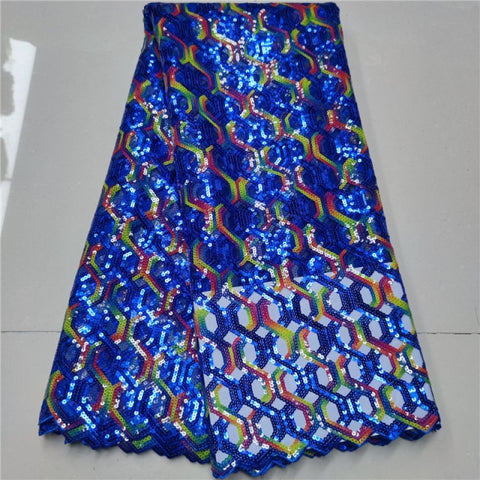 Image of French Sequins Net Lace Fabric Organza Nigerian Lace-FrenzyAfricanFashion.com
