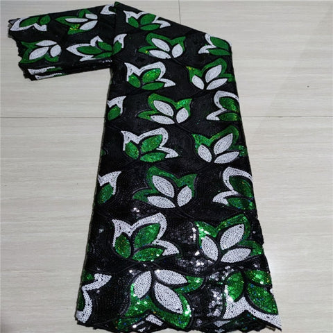 Image of French Sequins Net Lace Fabric Organza Nigerian Lace-FrenzyAfricanFashion.com