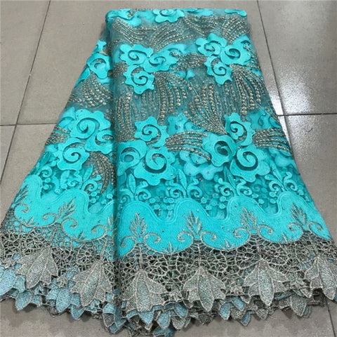 Image of French Sequins Net Lace Fabric Organza Nigerian Lace-FrenzyAfricanFashion.com