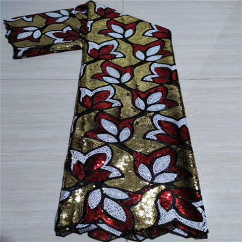 Image of French Sequins Net Lace Fabric Organza Nigerian Lace-FrenzyAfricanFashion.com