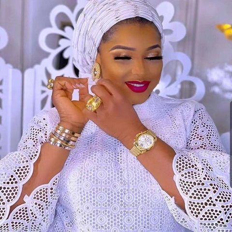 Image of White Cotton Fabric Swiss Voile Lace-FrenzyAfricanFashion.com