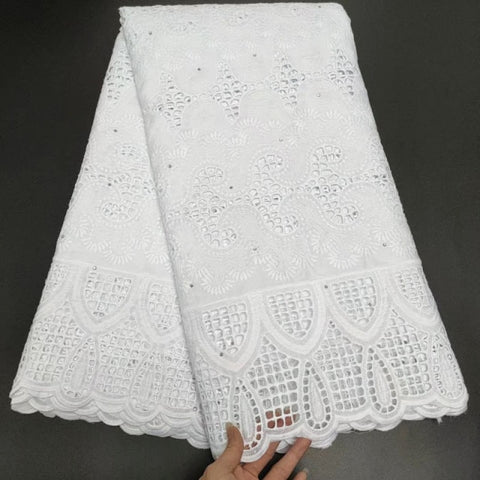 Image of White Cotton Fabric Swiss Voile Lace-FrenzyAfricanFashion.com