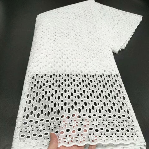 Image of White Cotton Fabric Swiss Voile Lace-FrenzyAfricanFashion.com