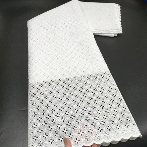 Image of White Cotton Fabric Swiss Voile Lace-FrenzyAfricanFashion.com