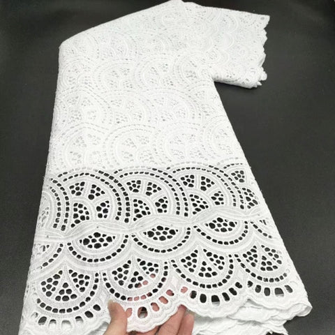 Image of White Cotton Fabric Swiss Voile Lace-FrenzyAfricanFashion.com