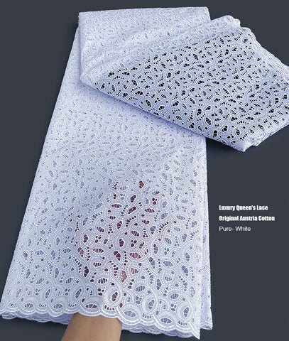 Image of Luxury Cotton African Lace Fabric 5 Yards-FrenzyAfricanFashion.com