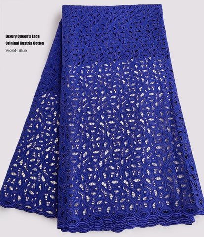 Image of Luxury Cotton African Lace Fabric 5 Yards-FrenzyAfricanFashion.com