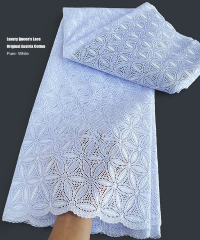 Image of Luxury Cotton African Lace Fabric 5 Yards-FrenzyAfricanFashion.com