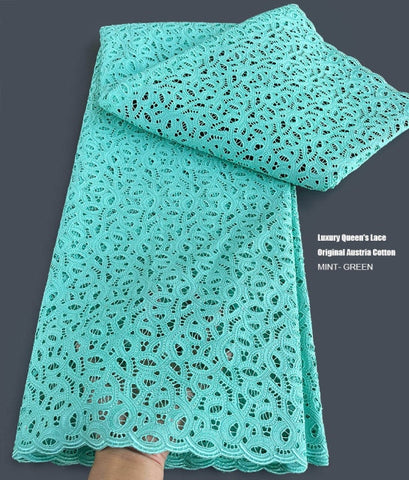 Image of Luxury Cotton African Lace Fabric 5 Yards-FrenzyAfricanFashion.com