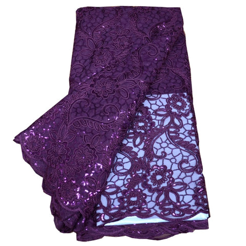 Image of 5 yards sequins lace fabric-FrenzyAfricanFashion.com