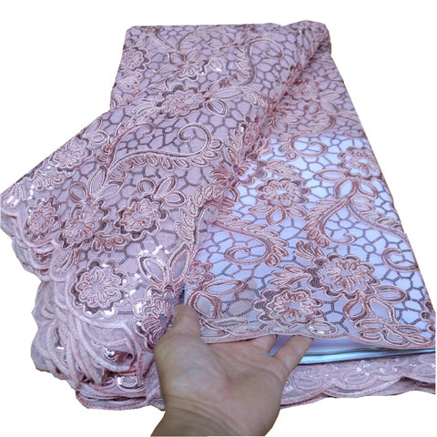 Image of 5 yards sequins lace fabric-FrenzyAfricanFashion.com