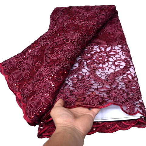 Image of 5 yards sequins lace fabric-FrenzyAfricanFashion.com