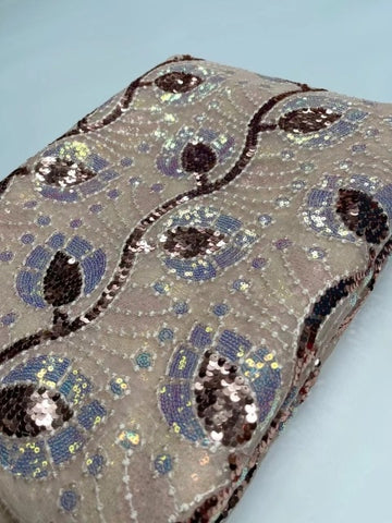 Image of Sequins French Mesh Lace Fabric Embroidery African Tulle Lace Fabric Nigeria Wedding Party-FrenzyAfricanFashion.com