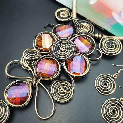 Image of African Necklace Women Choker Statement Vintage Jewelry Sets-FrenzyAfricanFashion.com