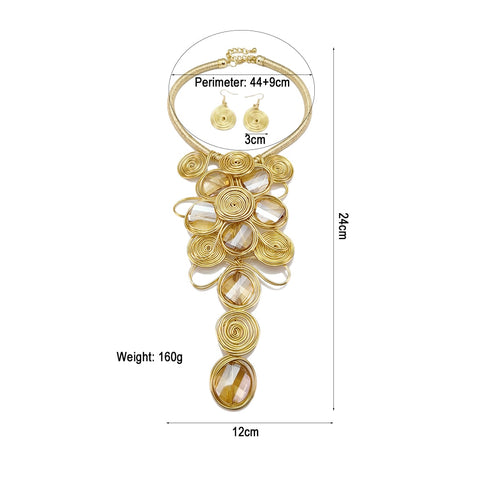Image of African Necklace Women Choker Statement Vintage Jewelry Sets-FrenzyAfricanFashion.com