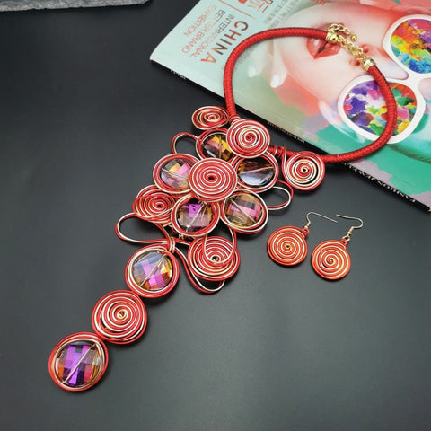 Image of African Necklace Women Choker Statement Vintage Jewelry Sets-FrenzyAfricanFashion.com