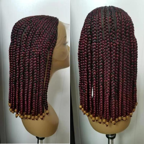 Image of Cornrow Braided Wig Lace Frontal Wigs Baby Hair-FrenzyAfricanFashion.com