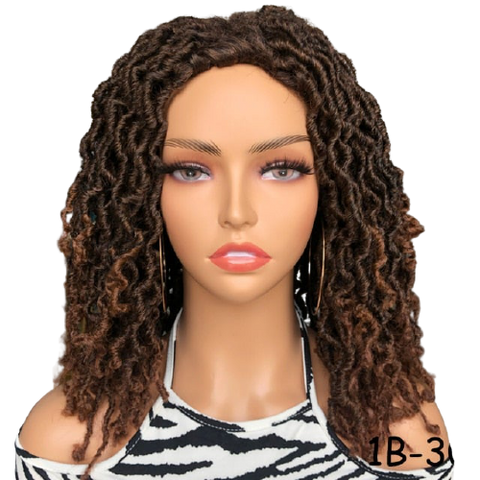 Image of Dreadlock Faux Nu Locs Short Hair Curly Synthetic Wig Glue less Braids Hair Side Part-FrenzyAfricanFashion.com