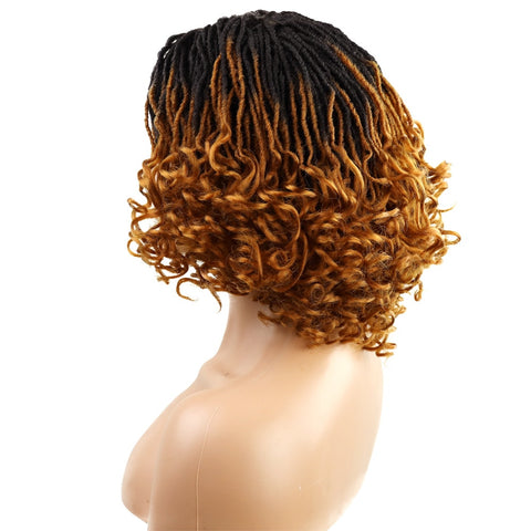 Image of Synthetic Dreadlock Wig Black Women Short Hair Braided Wigs Curly Bob Wig-FrenzyAfricanFashion.com