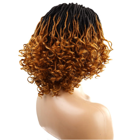 Image of Synthetic Dreadlock Wig Black Women Short Hair Braided Wigs Curly Bob Wig-FrenzyAfricanFashion.com