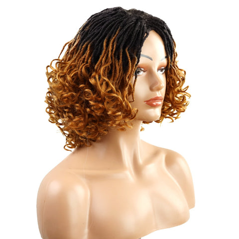 Image of Synthetic Dreadlock Wig Black Women Short Hair Braided Wigs Curly Bob Wig-FrenzyAfricanFashion.com