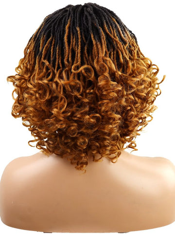Image of Synthetic Dreadlock Wig Black Women Short Hair Braided Wigs Curly Bob Wig-FrenzyAfricanFashion.com