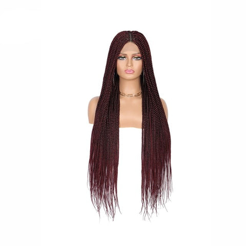 Image of Full Lace Front Wig Long Box Braided Wigs with Baby Hair-FrenzyAfricanFashion.com