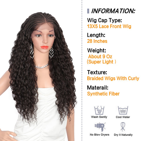 Image of Lace Front Wave Curly Wig With Baby Hair-FrenzyAfricanFashion.com