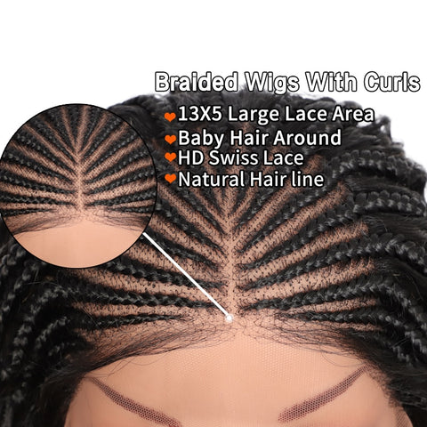Image of Lace Front Wave Curly Wig With Baby Hair-FrenzyAfricanFashion.com