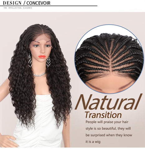 Image of Lace Front Wave Curly Wig With Baby Hair-FrenzyAfricanFashion.com