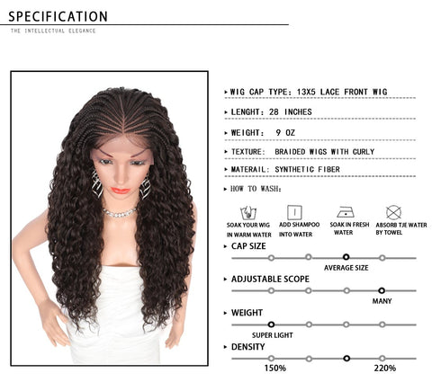 Image of Lace Front Wave Curly Wig With Baby Hair-FrenzyAfricanFashion.com
