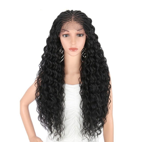 Image of Lace Front Wave Curly Wig With Baby Hair-FrenzyAfricanFashion.com