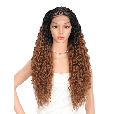 Image of Lace Front Wave Curly Wig With Baby Hair-FrenzyAfricanFashion.com