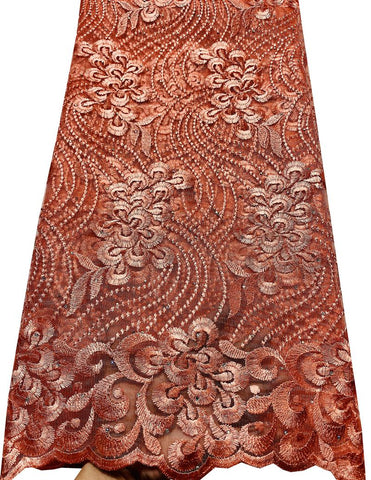 Image of Quality Tulle Embroidery Beaded Net French Lace Fabric-FrenzyAfricanFashion.com