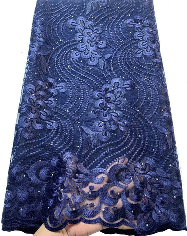 Image of Quality Tulle Embroidery Beaded Net French Lace Fabric-FrenzyAfricanFashion.com
