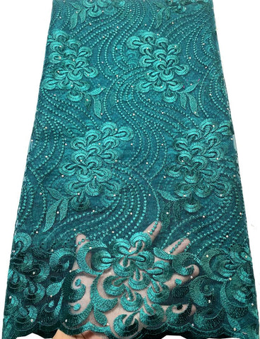 Image of Quality Tulle Embroidery Beaded Net French Lace Fabric-FrenzyAfricanFashion.com