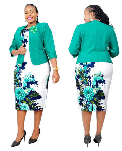 Image of Work Dresses Women Clothing Coat and Print Bodycon Dress-FrenzyAfricanFashion.com