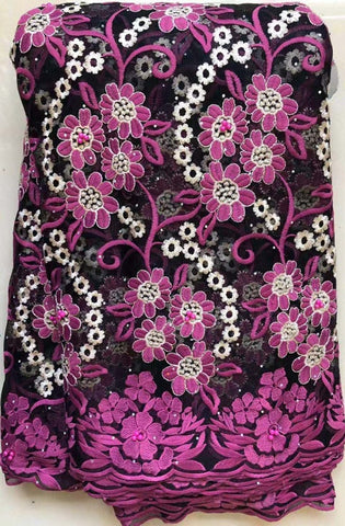 Image of Nigerian Laces Fabrics Tulle Fabric Wedding African F#A11-FrenzyAfricanFashion.com