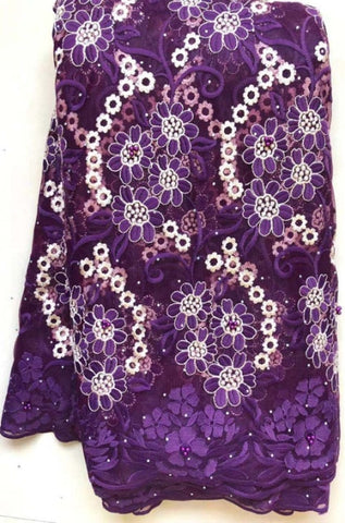 Image of Nigerian Laces Fabrics Tulle Fabric Wedding African F#A11-FrenzyAfricanFashion.com